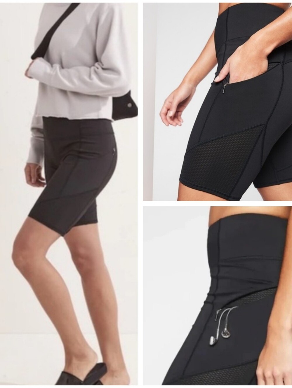 Athleta Contender Athletic Bike Shorts in Black